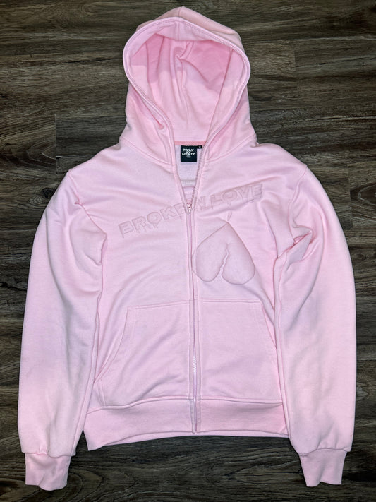 Pink zip-Up Broken Love Jacket