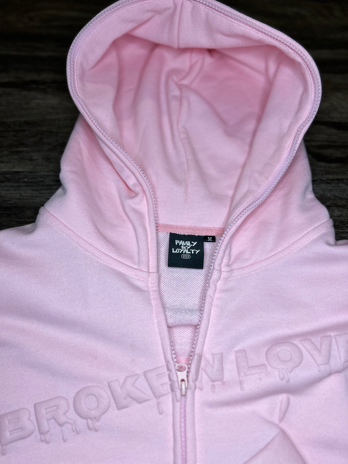 Pink zip-Up Broken Love Jacket